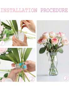 Plastic Flower Stem Holder, Transparent Flower Stem Holder, Diy Bouquet Holder, Flower Inserting Holder, Vase Holder, Suitable For Flower Shops, Homes, Offices, Teachers, Workstations, Weddings, Engagements, Birthdays, Marriage Proposals, Suitable As Gifts For Fathers, Mothers, Daughters, Classmates, Colleagues, Teachers, Friends, Lovers, Valentine'S Day Gifts - Multicolor - View 2