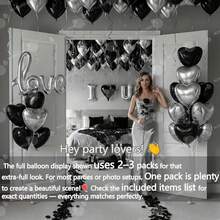 Valentine's Day Balloon Set, Red & Gold Romantic Balloon Set, Includes Polyester Film Balloons With Red Heart LOVE Design, Red Rose Petals For Hotel Decoration, Valentine's Day Party, Wedding Anniversary Supplies - Multicolor - View 10