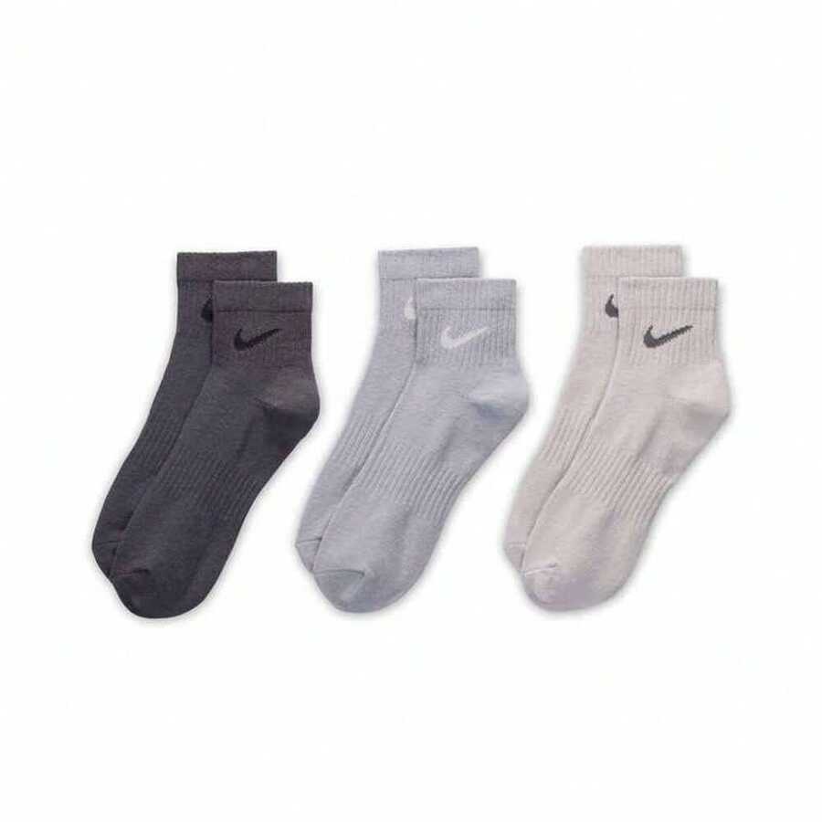 Nike paquete de 3 calcetines de tobillo unisex de peso ligero, estilo SX7677-991 - Gris - Ver 1
