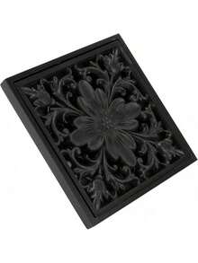 EstiloBestYiJo Drenaje de Piso de Latón Antiguo de 10cm, Drenaje de Piso de Ducha, Rejilla de Drenaje Antiguo a Prueba de Olores para Baños de Hogar y Hotel (Negro) Versión Mejorada - Negro - Ver 2