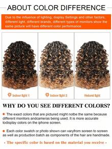 18 Inch Curly Wavy Ombre Brown Wig, Women's Big Curly Fluffy Wig With Bangs, Soft Synthetic Fiber Wig, Christmas Bangs Curly Wig. Natural Fashionable Wig, Party Wig. - 漸層棕色 - 查看 7