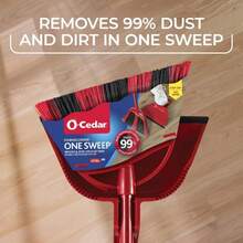 O-Cedar One Sweep Broom With Step-On Dustpan | Remove 99% With One Sweep | Lightweight Quiet Cleaning Tool | Ideal For Pet Owners - ColorA - 查看 4