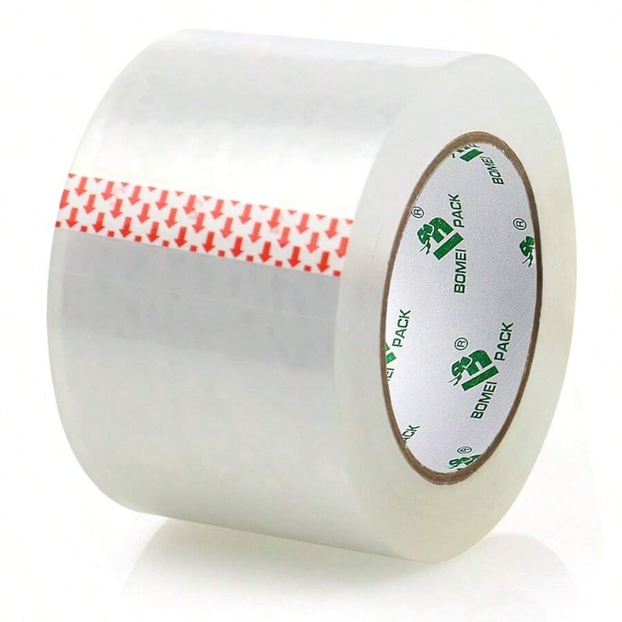 BOMEI PACK Cinta de Embalaje Transparente Cinta de Embalaje Industrial para Embalaje de Envíos Sellado de Mudanzas 1.8Mil 3 pulgadas x 110 yardas por rollo - 3pulgadas - Ver 1