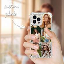 1pc Customizable Transparent Soft Phone Case With Personalized Heart Design, Compatible With Apple, Galaxy, OPPO Phones, Unique Gift For Couples, Friends, Family, Anniversary, Valentine's Day, Birthday - Clear - View 2