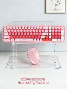MOFII BabyBear 2.4G Wireless Keyboard And Mouse Combo, Ergonomic Design, Cute Cartoon Round Keycaps, Silent Typing, Compact And Portable, Suitable For Laptop, PC, Office And Home Use - Multicolor - View 9