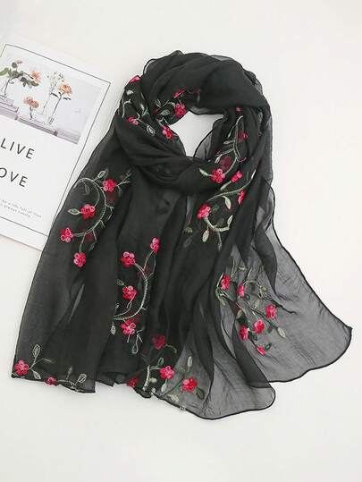 1pc Women's Fashion Casual Versatile Printed Scarf, Lightweight Breathable Sun Protection, Suitable For Daily Wear