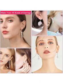 EstiloCludoo Kit De FabricacióN De Aretes, 2393 Ganchos HipoalergéNicos Para Arete, Postes, Respaldos, Pernos Y Herramientas Para Hacer Y Reparar JoyasVersióN Mejorada - 1 - Ver 5