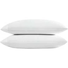 - Juego de Funda de Almohada de algodón Satinado de Lujo 800 Hilos Juego de Cama Suave y Suave Blanco Fundas de Almohada estándar - Blanco - Ver 1