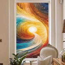 1 pieza Película de ventana de vidrio de colores, Adhesivo de vidrio con patrón de líneas único, Vinilo estático opaco para ventana, Removible para dormitorio, sala de estar, cocina, decoración del hogar - Multicolor - Ver 11