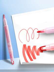 5pcs Double-Headed Fluorescent Highlighter Pens With Visible Window, Suitable For Daily Highlighting, Drawing, Marking, Plastic Material, Suitable For Office, School Supplies, Gifts, Back To School Season - Multicolor - View 8