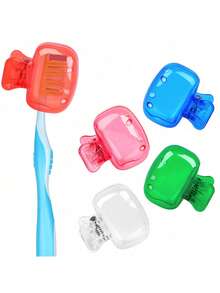 1/3/5 Paquetes de Estuche protector de cabezal de cepillo de dientes de viaje, Clip de protección de cabezal de cepillo de dientes, Clip de almacenamiento de cepillo de dientes, Caja de almacenamiento transparente portátil con tapa, Cubierta protectora y caja de almacenamiento, Adecuado para viajes familiares y uso diario, Mantiene las cerdas del cepillo limpias e higiénicas, Accesorio de baño, Gadgets, Accesorios, Vuelta al colegio, Color aleatorio. - Multicolor - Ver 5