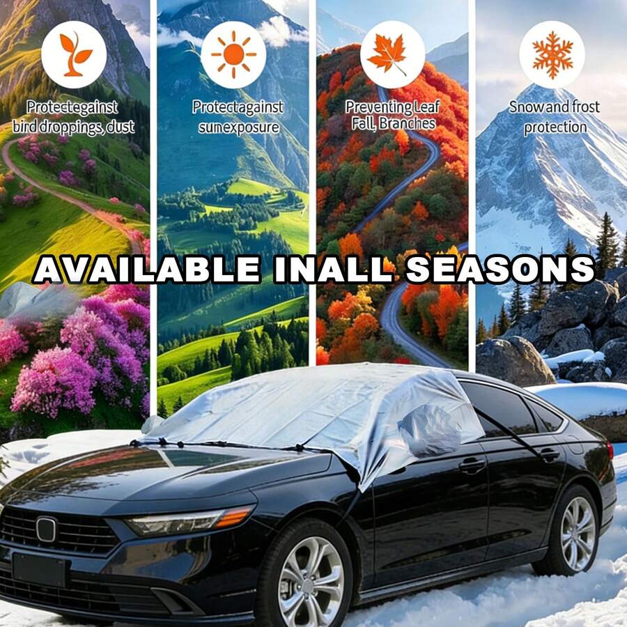 Universal Car Windshield Sun Shade With Super Elastic Bungee Cords –Car Accessories Premium Reflective Sunshield Blocks UV/Heat, Fits Sedan, SUV, Trucks & Most Vehicles - Silver - View 1