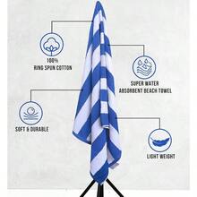 Utopia Towels - [Paquete de 4 toallas de playa Cabana Stripe 30 x 60 pulgadas toallas de gran tamaño 100% algodón hilado en anillos toallas de baño altamente absorbentes - Azulamarilloverdeynaranja - Ver 4