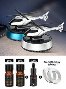 1pc Solar Powered Car Air Freshener, Helicopter Shaped, Rotates To Absorb Solar Energy And Release Fragrance. Pleasant Scent, Air Purifying, Great Travel Companion. - Multicolor - View 4