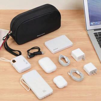Kabelorganiseringsväska, digital laddare, förvaringsväska för powerbanktillbehör, multifunktionell förvaringsväska för vardagsbruk
