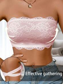 女士前扣式极简修身休闲无钢圈文胸 - 粉色 - 查看 4