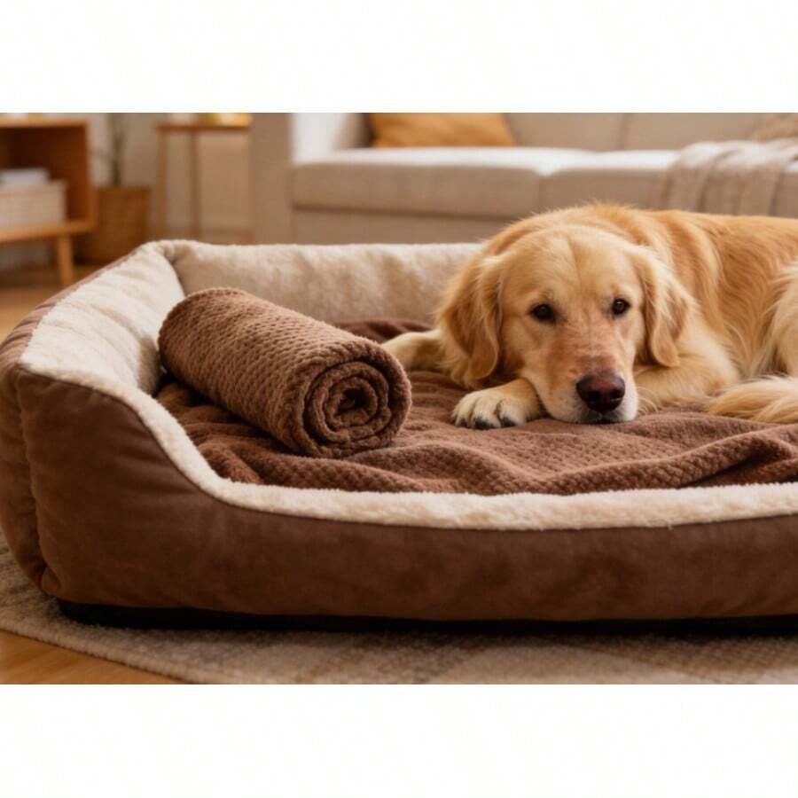 Random Blind Box Pet Blanket, 60x80cm/80x100cm, Suitable For Cats & Dogs, Waffle Texture Soft & Warm Pet Mat - 60*80cm - View 1