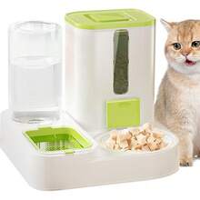 Dispensador de Comida para Perros,Comedero Automático para Mascotas,Dispensador de alimentos multifuncional de gran capacidad - Dispensador de agua reutilizable para perros, fuente de agua para gatos - Verde - Ver 11