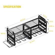 Estante de almacenamiento de pared para herramientas eléctricas, con niveles de metal resistente para organizar herramientas en el garaje, completo con soportes para destornilladores, alicates y martillos, lo que lo convierte en un regalo perfecto para el Día del Padre o Navidad, estantes utilitarios - Negro - Ver 2