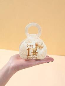 12pcs Brown Bear Gift Box With Handle, 1st Birthday Gift Bags, Happy Birthday Party Supplies, Teddy Bear Theme Party Tote Gift Boxes, Bear Candy Box, Sweet Box, Birthday Gift Packaging Box, Family Holiday Gatherings Kitchen Baking Wrapping Supplies, 1st Birthday Decorations, Babe Shower Decorations, Gender Reveal Decorations, Birthday Gifts, Party Favors