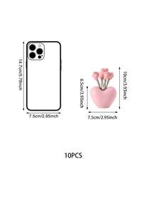 10pcs Heart-Shaped Fruit Forks Stainless Steel Dessert Forks Set, Home Kitchen Utensils, Suitable For Parties, Weddings, Gifts - Multicolor - View 13