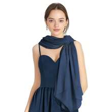 P Pothuiny Women Chiffon Sheer Shawl Wraps For Evening Dresses, 79inchx24inch Lightweight Soft Chiffon Scarfs Wedding Party Bridal,79inchx24inch,NavyBlue - 海軍藍 - 查看 4