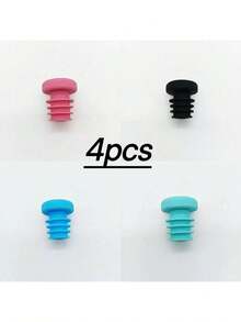 4/6pcs Silicone Bottle Caps, Durable & Leak-Proof Screw-Top Silicone Sealing Plugs - Multicolor - View 13