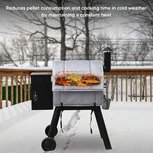 TATAWU2 Stanbroil Insulation Blanket For Traeger Pro 575 Ironwood 650 22 Series Pro 20 And Lil' Tex Elite Grill Durable Grill Blanket For Winter Smoking - 銀色 - 查看 6
