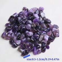 0.5-1.2厘米/0.19-0.47英寸天然紫水晶碎石（无孔） - DIY盆栽填充物，小型鱼缸装饰石 - 紫色 - 查看 2