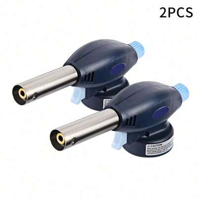 2X Butane Cooking Torch Gas Blow Torch Burner Welding Auto Automatic Ignition Soldering BBQ Flame Thrower