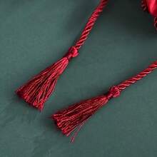 10Pcs Gift Bags With Pearl Decorations And Thank You Cards - Red Satin Tote Bag For Wedding Gifts, Birthday Parties, Christmas, Halloween, Thanksgiving - Elegant Holiday Gift Wrapping, Gift Bags, Party Gift Bags, Pearl Decorations - 小號 - 查看 2