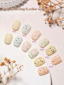 MISS SHAKA 10毫升秋冬百搭美甲牛奶泡泡系列凝胶指甲油牛奶黄白色亮片奶油色流行色夏季美甲套装美甲沙龙居家DIY可爱美甲美甲用品圣诞美甲 - 彩色 - 查看 4