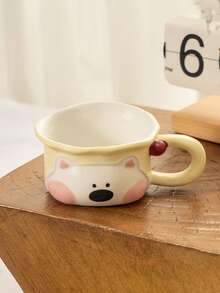 1pc Cute West Highland Terrier Cartoon Ceramic Mug, Adorable Ins Style Creative Large Capacity Household Breakfast Yogurt Cup, Oatmeal Cup, American Coffee, Cold Drink - Perfect Choice, Fun Cup, Birthday Gift - Multicolor - View 11