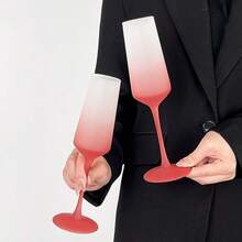 2 Stück rosa Sektkelche mit langem Stiel, transparente Sektgläser geeignet für Party, Bar, Restaurant, spülmaschinenfest - Pink - Übersicht 10