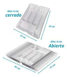 TendenciaPorta Charola Organizador De Cubiertos Para Cajon Cucharas BlancoCalidad premium - Blanco - Ver 6