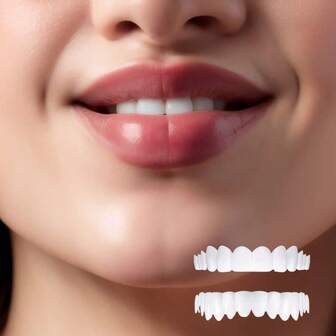 Clear Dental Veneers, Invisible Teeth Covers, Plastic, For Gap, Discoloration & Misaligned Teeth, With Enhance Your Smile