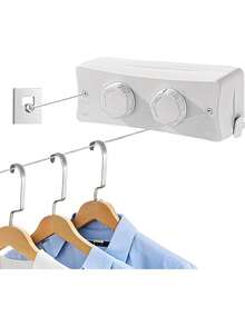 EstiloTendenciaNCONCO Tendedero RetráCtil De Pared, 5.1M Cuerda Acero Inoxidable 304 44 Lbs Capacidad Tendedero Retractil Para Ropa Para BalcóN BañO Interiores ExterioresCalidad PremiumVersióN Mejorada - blanco - Ver 8