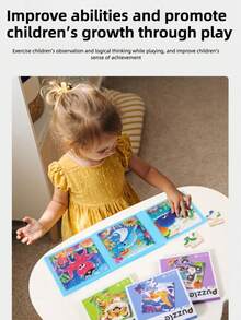 3-In-1 Progressive Magnetic Puzzle Books, Multi-Color Montessori Toys, Suitable For Children 3+ Years Old, Includes Ocean Animals, Transportation, And Dinosaur Themes, Educational And Fun Magnetic Puzzle Toys For Preschoolers, Also An Ideal Gift - Multicolor - View 7