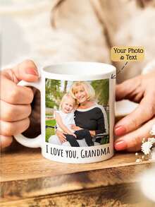 1pc Customized 11oz Photo Mug, Personalized Design Mug, Custom Photo Mug, Personalized Coffee Cup, Custom Family Mug, Homemade Mug, Customized Coffee Cup, Mother's Day Gift, Father's Day Gift, Anniversary Gift, Graduation Gift, Wedding Gift, Housewarming Gift, Suitable For Restaurant, Living Room, Bedroom, Office, Tea Room, Home, Back To School Gift