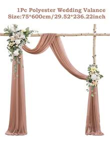 1 Stück 75*300/600cm champagnerfarbener transparenter Vorhang, geeignet für Hochzeitshintergrund, Geburtstagsparty, Babyparty, Bridal-Shower, Hochzeitszeremonie Dekoration, kann auch für Bridal-Shower, Hochzeitszeremonie, Empfang, Raumhintergrund zuhause, Mehrzweck-Hochzeitsbogen, Treppenhaus, Stuhldekor verwendet werden, Valentinstag Geschenk, Hochzeitsgeschenk, Ramadan Dekoration, Frühlingsdekoration, Osterdekoration - tiefe Champagnerfarbe - Übersicht 14