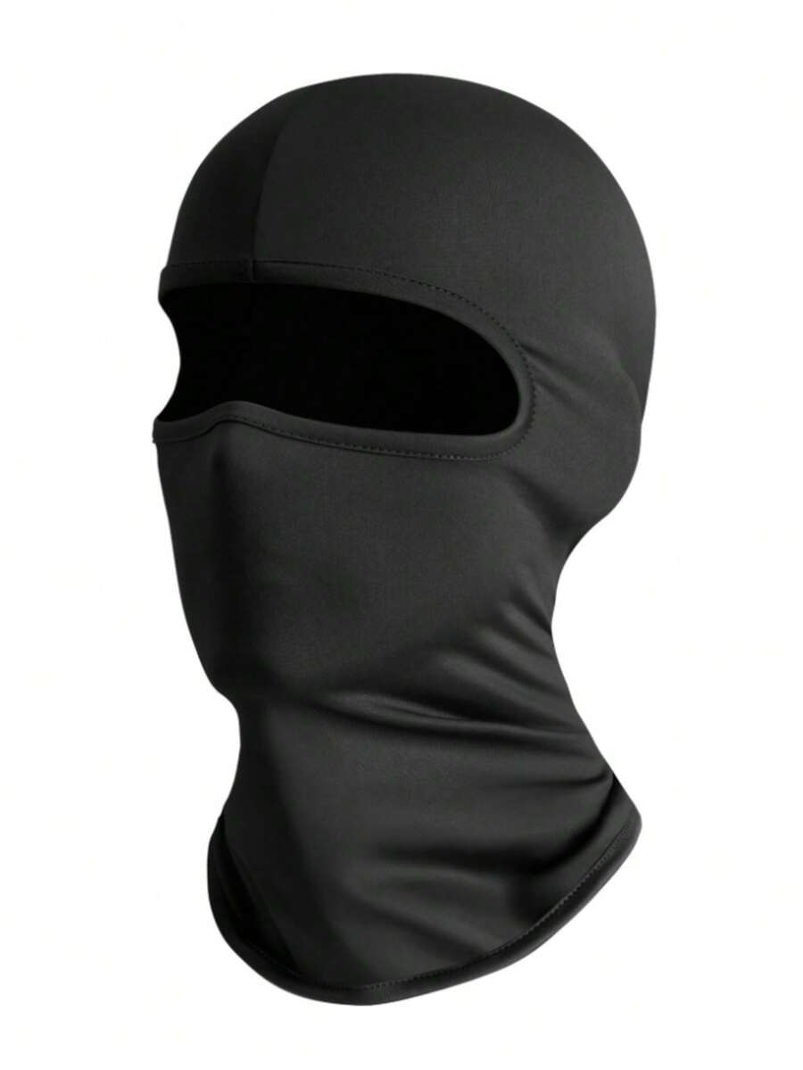 1pc Breathable, Moisture-Wicking, UV-Resistant Cycling Face Mask/Neck Gaiter, Suitable For Summer - Black - View 1