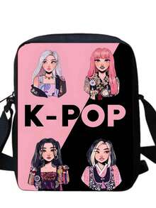 3pcs/Set Unisex Backpack Set, Fashionable Cartoon Style KPp-Op Design, Adjustable Shoulder Strap & Zipper Closure, Including Backpack, Crossbody Bag And Pencil Case, Ideal For School, Travel, Camping, Large Capacity Bag Set, Best Gift For Halloween, Christmas Or Birthday School Bag Bookbag