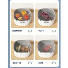 Lavadora eléctrica de frutas y verduras, máquina de limpieza de alimentos con cesta de drenaje, para lavar frutas, verduras, arroz, pasta, carne (blanco) - Multicolor - Ver 6