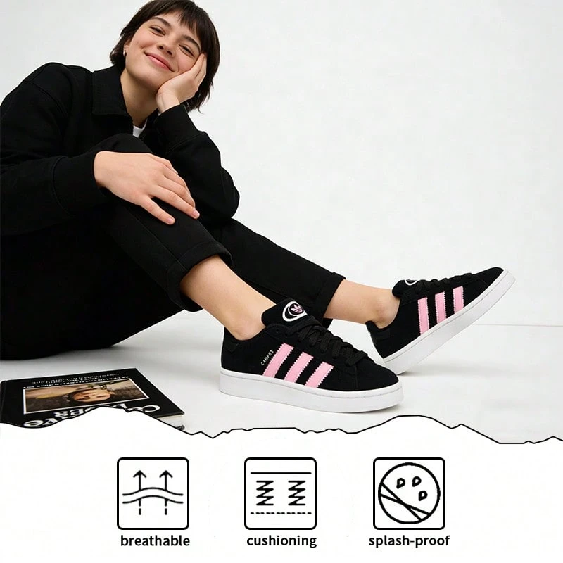Adidas Originals CAMPUS 00s W Casual Shoes, Low-Top, Lightweight, Women's Sneakers For Jogging, Outdoor, Daily Sports, Skateboarding ID3171 - Black/White/Pink - View 1