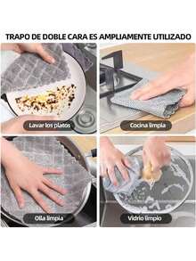 EstiloTrapos De Limpieza Terciopelo Coral Multiusos Trapos Terciopelo Multifuncional para Lavar Platos En Húmedo Y Seco Trapos De Almohadillas Fregar Reutilizable para Hogar Cocina(15PCS)Versión mejorada - 1 - Ver 8