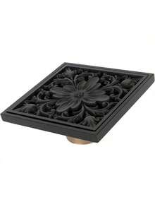 EstiloBestYiJo Drenaje de Piso de Latón Antiguo de 10cm, Drenaje de Piso de Ducha, Rejilla de Drenaje Antiguo a Prueba de Olores para Baños de Hogar y Hotel (Negro) Versión Mejorada - Negro - Ver 8
