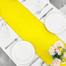 4-Pack Yellow Satin Table Runner 12 X 108 Inch Long Bright And Smooth Silk Fabric Table Runner For Wedding Banquet Birthday Party Decoration - Yellow - View 5