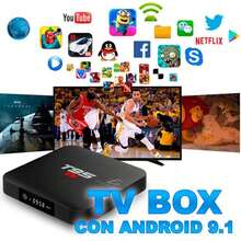 Android TV Box 4K Ultra HD WiFi Doble Banda con Android 11 2GB RAM 16GB ROM Control Remoto Inalámbrico para Televisor Inteligente Streaming - Negro - Ver 1