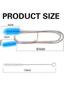 Estilo61 PulgadasLimpiador De Nailon De Doble Extremo,Cepillo Para Polvo De Drenaje Flexible De Acero,Manguera EláStica Botella De Limpieza Cepillos 2 Cepillos De PajaVersióN Mejorada - 1 - Ver 5