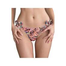 Women Silk Panties Lightweight Briefs Smooth Breathable Satin Bikini,Sexyys Tie-Side Underwear Daily Fit Comfort,Floral#3 - 花卉#3 - 查看 1